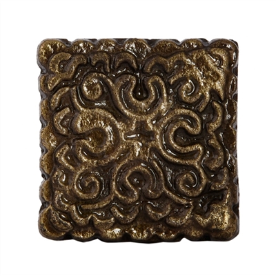 Square Metal Cabinet Knob inan Antique Brass Finish