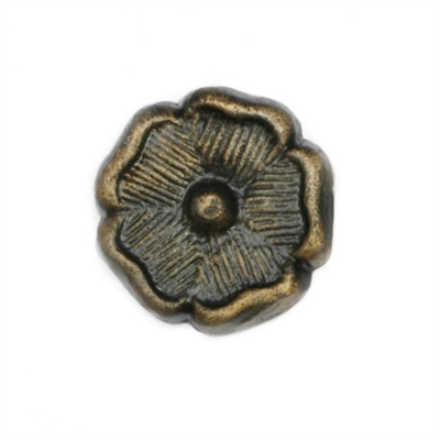 Floral Metal Cabinet Knob in an Antique Brass Finish