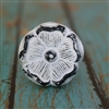 Floral Metal Cabinet Knob in Distressed White