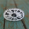 Floral Metal Cabinet Knob in Distressed White