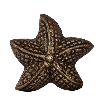 Star Fish Cabinet Knob in Antique Brass Finish