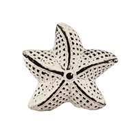 Star Fish Cabinet Knob in Distressed White