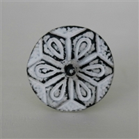 Conical Cabinet Knob in Distressed White