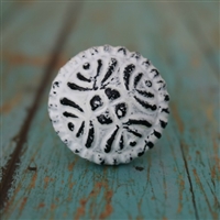 Mushroom Cabinet Knob in Distressed White
