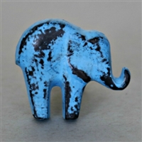 Baby Elephant Cabinet Knob in Blue Distressed Finish