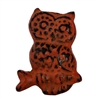 Metal Owl Cabinet Knob with Orange Distressed Finish