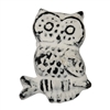 Metal Owl Cabinet Knob with White Distressed Finish