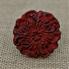 Metal Floral Knob in a Distressed Red Finish