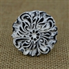 Metal Floral Knob in a Distressed White Finish