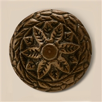 Round Cast Iron Cabinet Knob in Antique Brass Finish