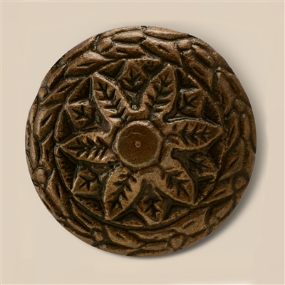 Round Cast Iron Cabinet Knob in Antique Brass Finish