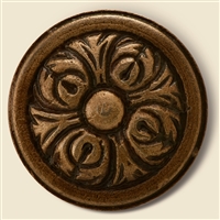 Round Cast Iron Cabinet Knob in Antique Brass Finish