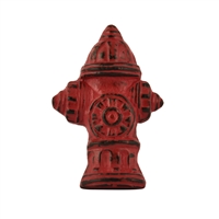 Fire Hydrant Cast Iron Cabinet Knob in Distressed Red Finish
