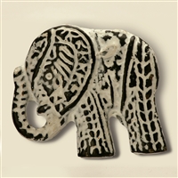Elephant Metal Cabinet Knob in Distressed White Finish