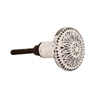 Mushroom Cabinet Knob in Distressed White