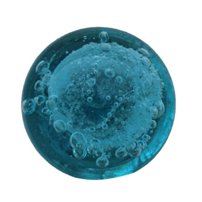 Turquoise Blue Bubble Glass Drawer Knob