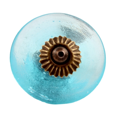 Turquoise Wheel Glass Drawer Knob