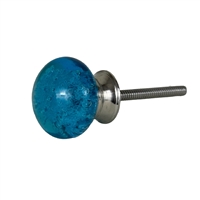 Blue Bubble Glass Drawer Knob