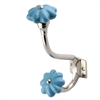 Turquoise Crackle Ceramic Silver Iron Hook