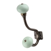 Sage Green Ceramic Antique Iron Hook