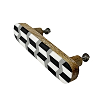 Black, White, Gray Chevron Pattern Cabinet Pull