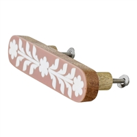 Pink and White Floral Cabinet Pull