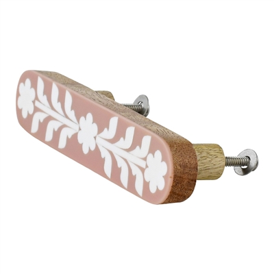 Pink and White Floral Cabinet Pull