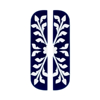 Dark Blue and White Floral Cabinet Pull Set