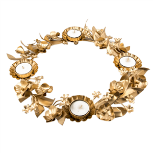 Gold Decorative Candle Ring - Ships Free