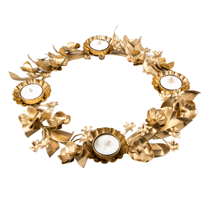 Gold Decorative Candle Ring - Ships Free