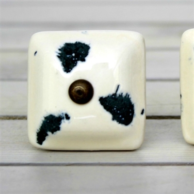 Off White Square Ceramic Knob
