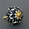 Black & White Floral Ceramic Cabinet Knob