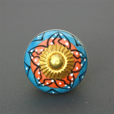 Round Embossed Ceramic Cabinet Knob