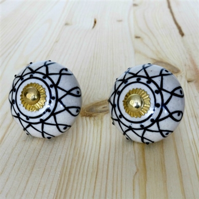 Floral Melon Ceramic Cabinet Knob