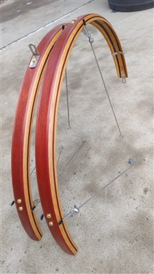 Ready to ship- Compound Cherry with Bloodwood top.  700c x 1 3/4"