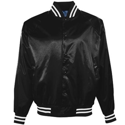 Augusta Satin Baseball Jacket/Striped Trim