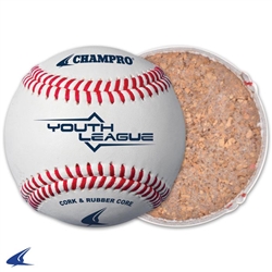 Champro Youth League-8.5" Cover/Rubber Core - Genuine Leather Cover