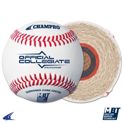 Champro Collegiate Specifications - Full Grain Leather Cover - Flat Seam