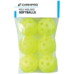Champro 6 Pack - Yellow Poly Softball