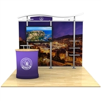 10ft Timberline Monitor Display with Straight Fabric Sides and Counter