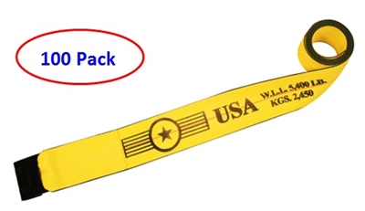 100 Pack of 4" Winch Straps with Flat Hooks - Freight Included!