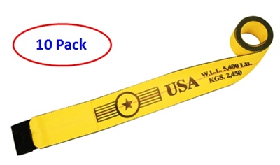 10 Pack of 4" Winch Straps with Flat Hooks - Freight Included!