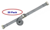 20 Pack of 2" x 12' Gray E-Track Cam Buckle Strap with Spring E-Fittings