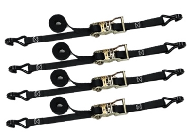 4 Pack of 1" Ratchet Straps with Wire Hooks - Freight Included!