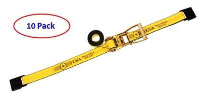 10 Pack of 2" Ratchet Straps with Flat Hooks - Freight Included!