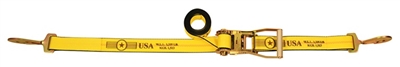 2" Long Wide Handle Ratchet Tie Down Strap with Twisted Snap Hooks