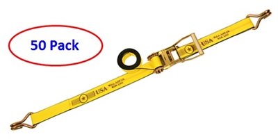 50 Pack of 2" Ratchet Straps with Wire Hooks - Freight Included!