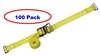 2" x 12' Yellow E-Track Ratchet Straps w/ Spring E-Fittings - 100 Pack