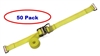 2" x 12' Yellow E-Track Ratchet Straps w/ Spring E-Fittings - 50 Pack