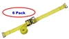 2" x 12' Yellow E-Track Ratchet Straps w/ Spring E-Fittings - 6 Pack